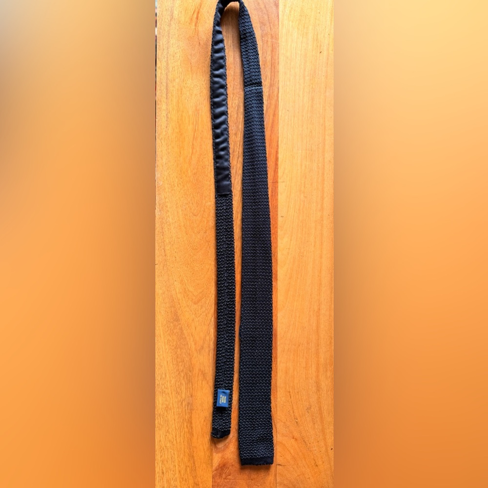 Dark Navy Textured Polo Silk Tie
